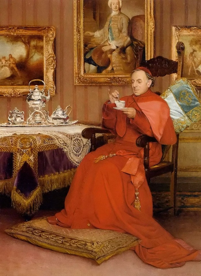 Cuadro La hora del té («Tea Time»), de Georges Croegaert